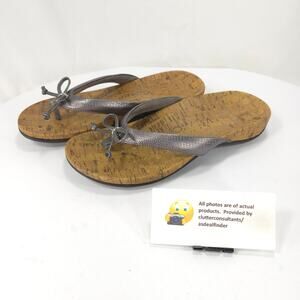 Vionic 340 Cassie Slip On Leather Slide Sandals Womens Size 5 TVW4294 Silver